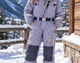Vintage Kids Ski Suit 11-12 Years 146-152 cm One Piece Snowsuit Winter Overall 80s 90s Retro Skiing Boys Girls