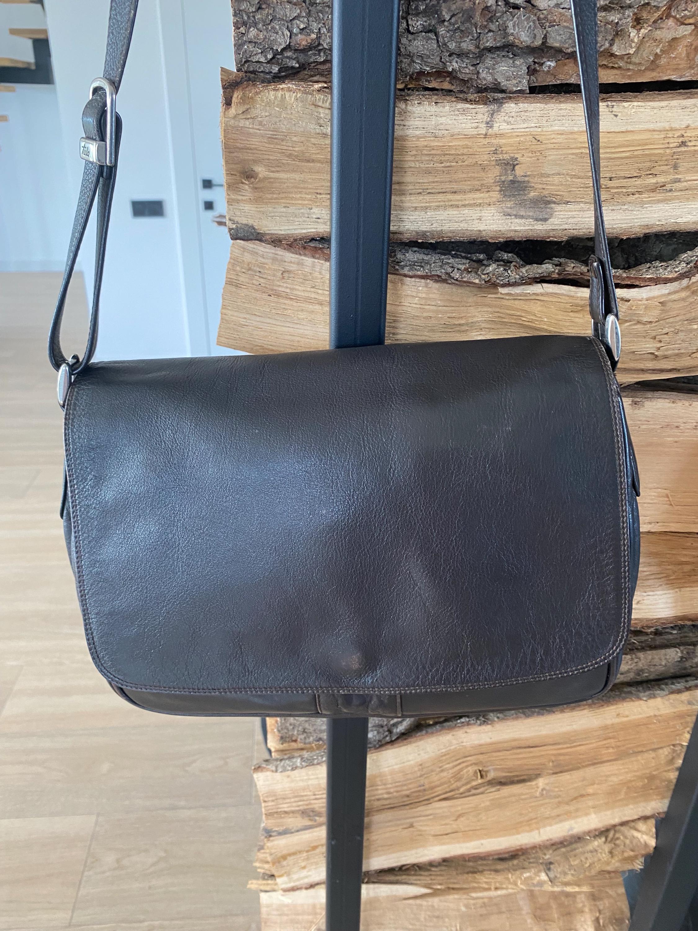 ヴィンテージ TULA イタリア製レザーショルダーバッグ – チョコレート