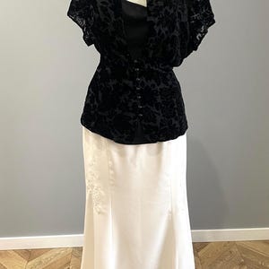 Embroidered White Maxi Skirt: Beaded Boho Formal Skirt - UK 14