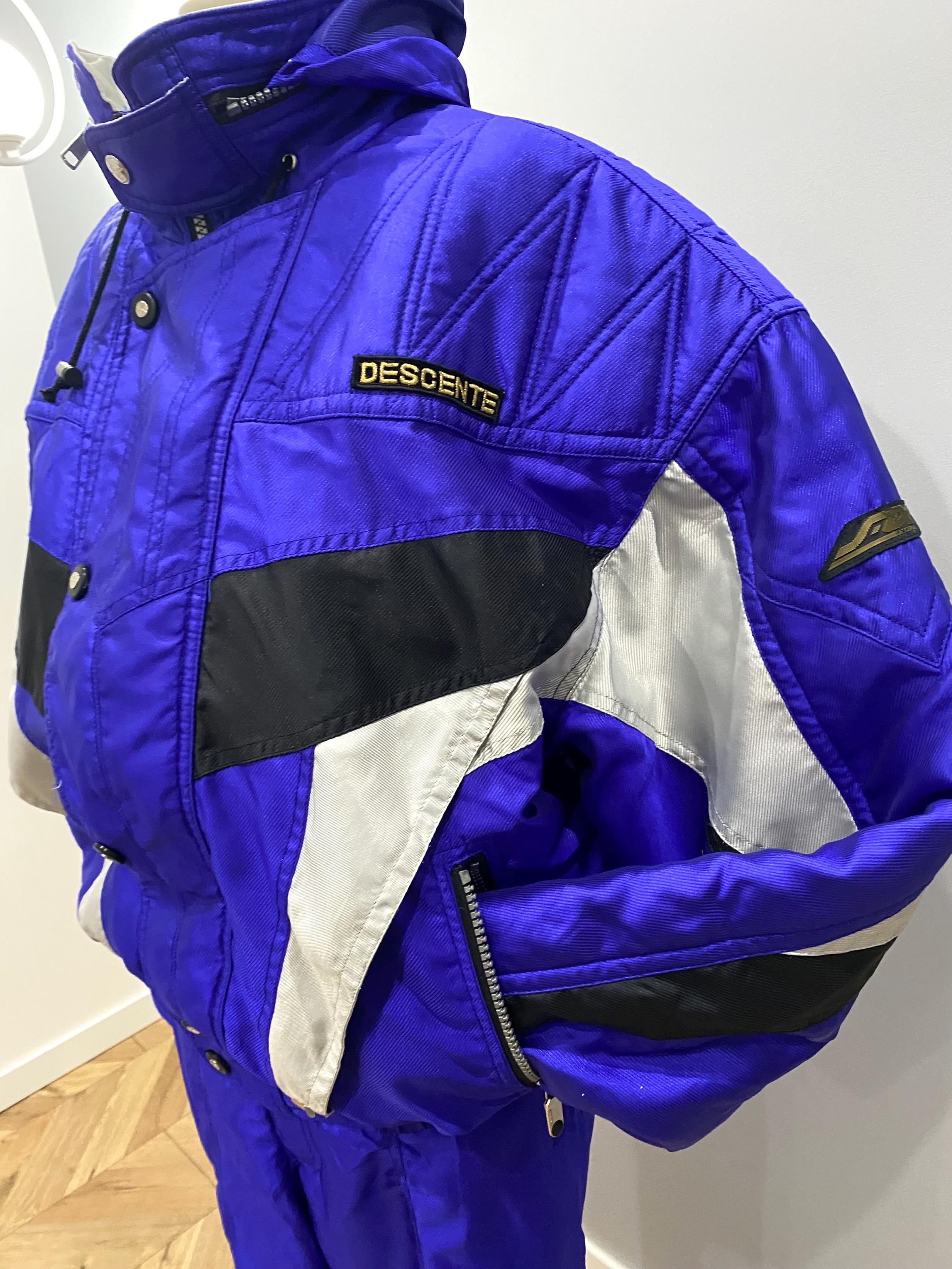 Vintage DESCENTE Ski Suit With Shoulder Pads /blue-purple One