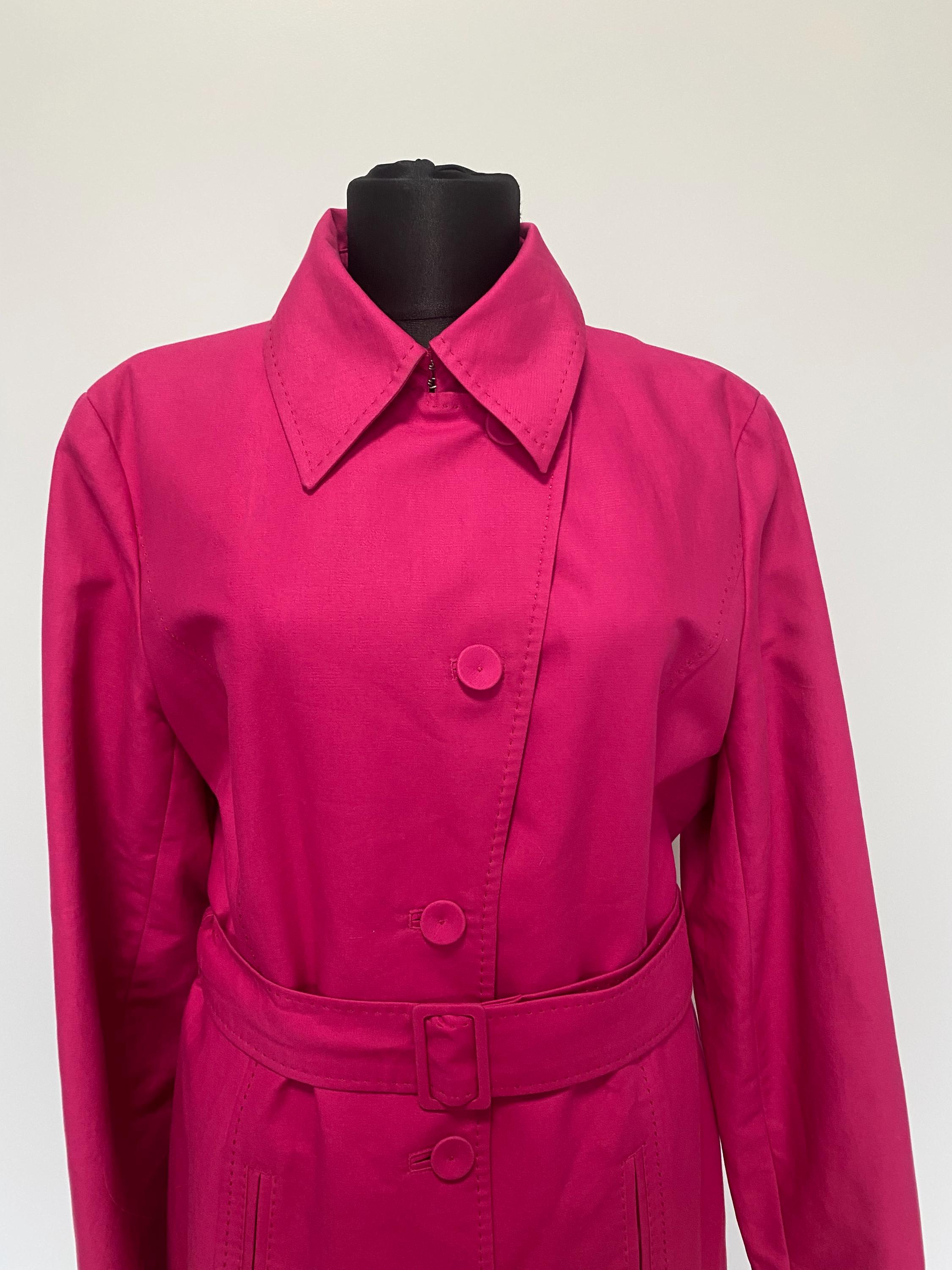 Vintage Style Pink Cotton Trench Coat Women UK 14 EU 42 US 10 M 