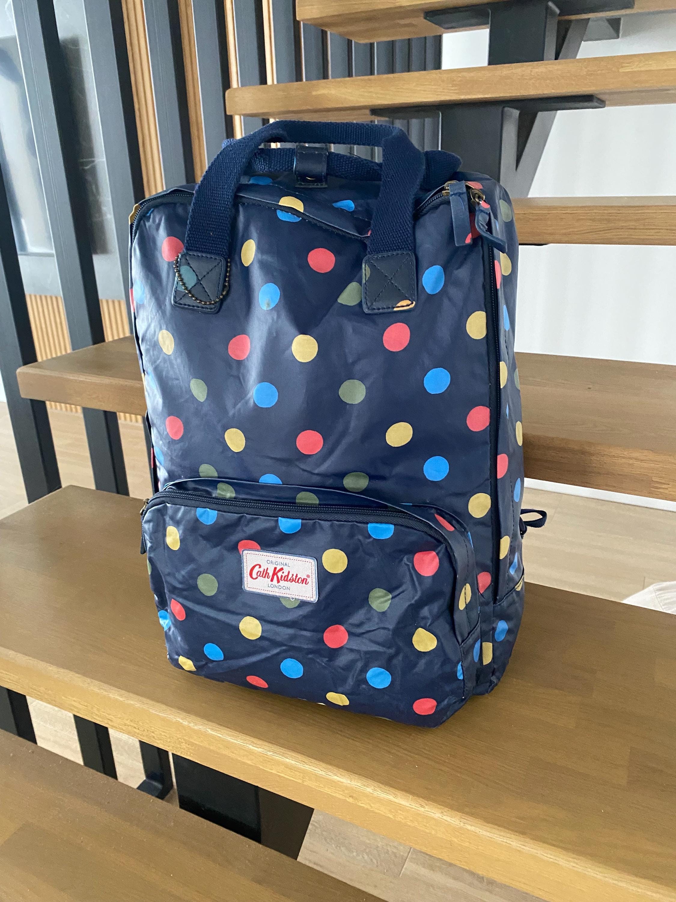 Cath Kidston Dark Blue Polka Dot Backpack Multicolour Spots  display picture 1