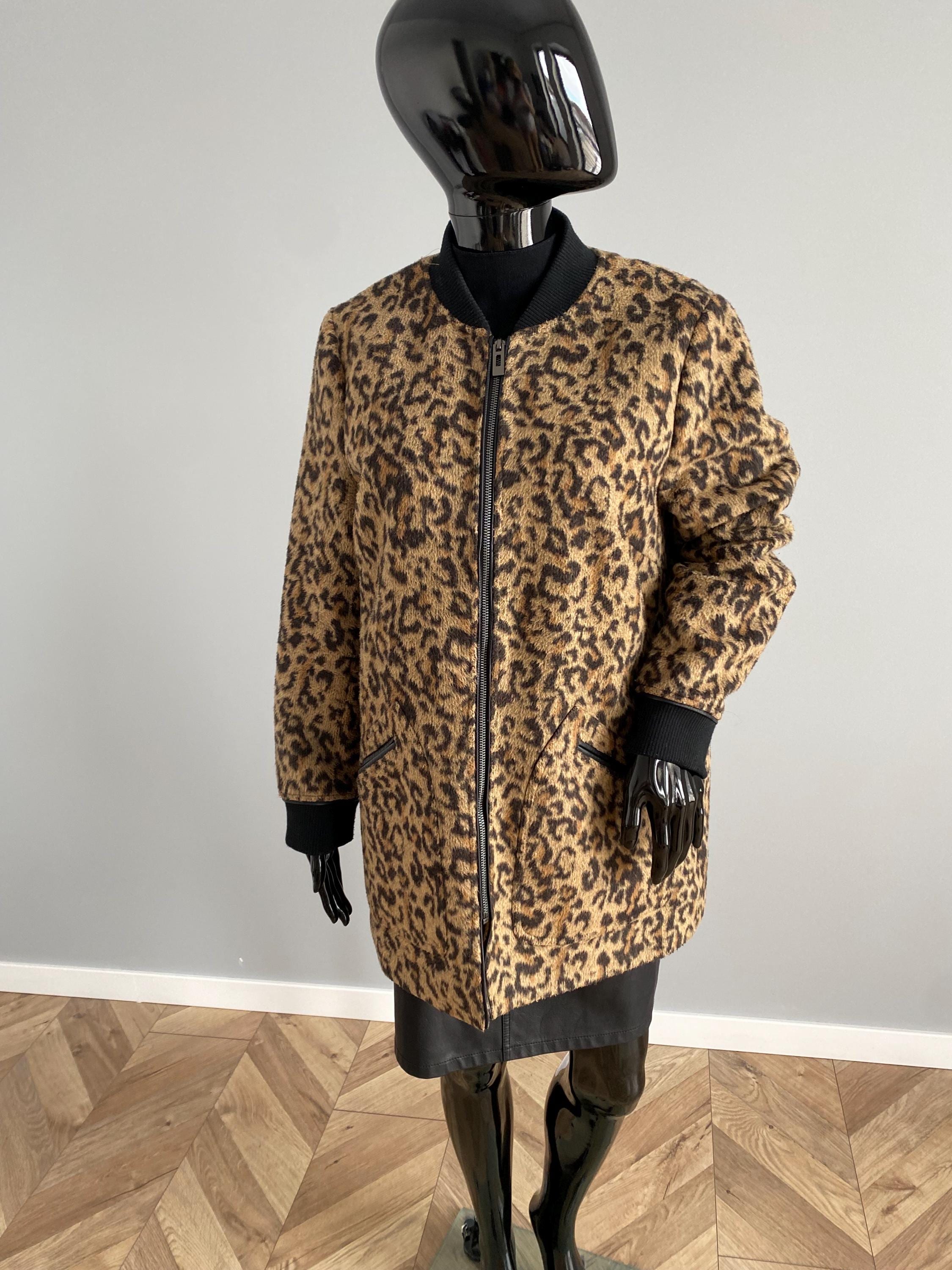 Black Jacket With Leopard Cuffs - Etsy
