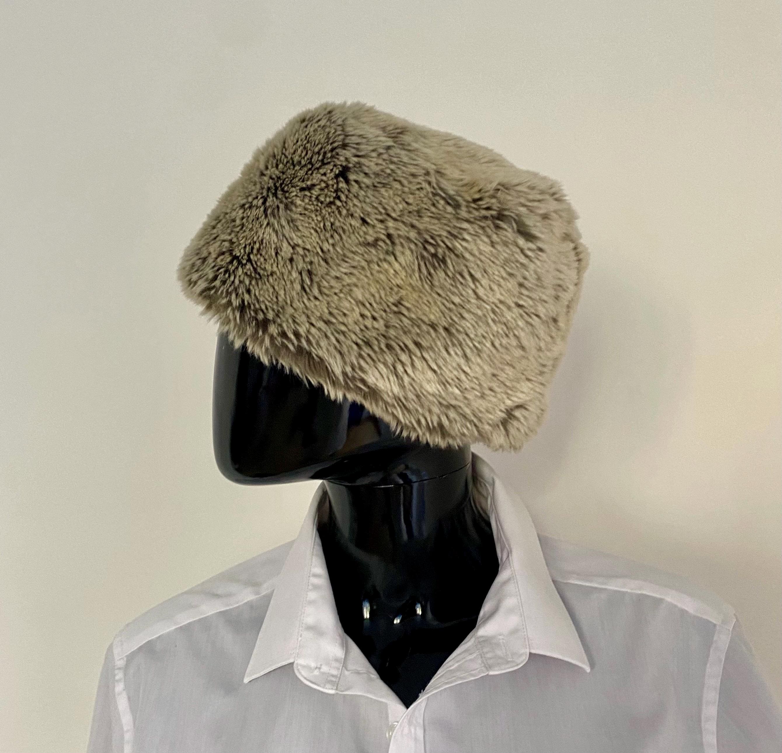 Vintage Russian Shapka Ushanka  Dark Brown Rabbit Fur Hat Warm‎ Winter Hat Amazon.com: Winter Hat Russian Rabbit Fur Ushanka Brown-59  main image 2