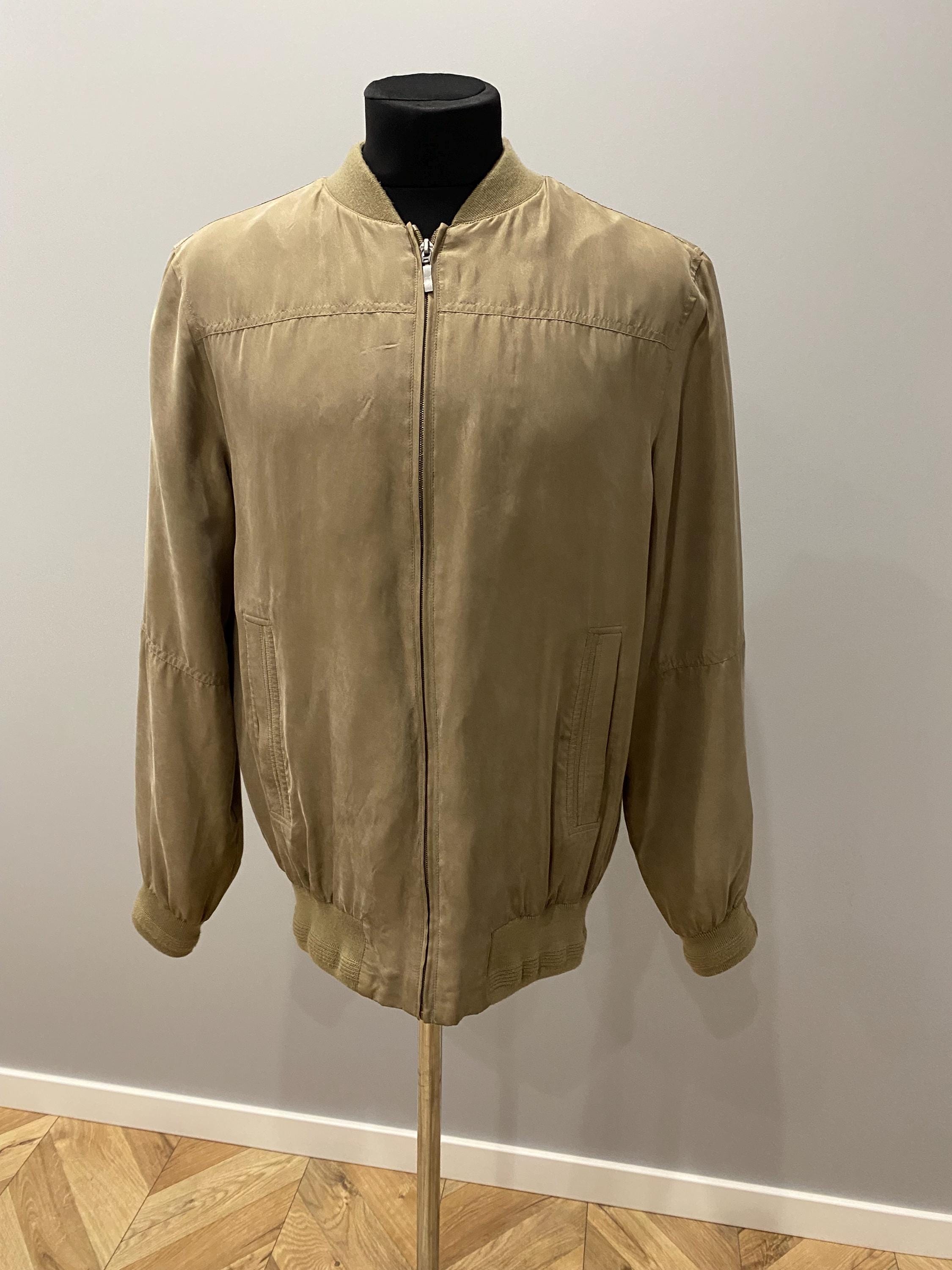 Vintage Style Silk Bomber Jacket | Charles Vögele Beige | M EU 46