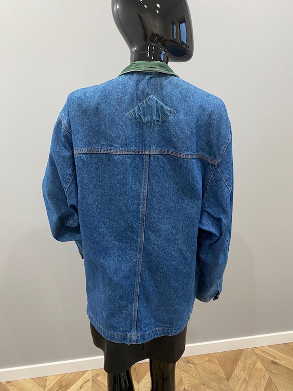 ジャケット・アウター 90's   Italian Denim Jacket Vintage 90s Long Denim Jacket – Oversized, Stand Collar With