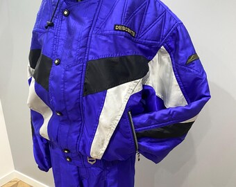 Vintage DESCENTE Ski Suit With Shoulder Pads /blue-purple One