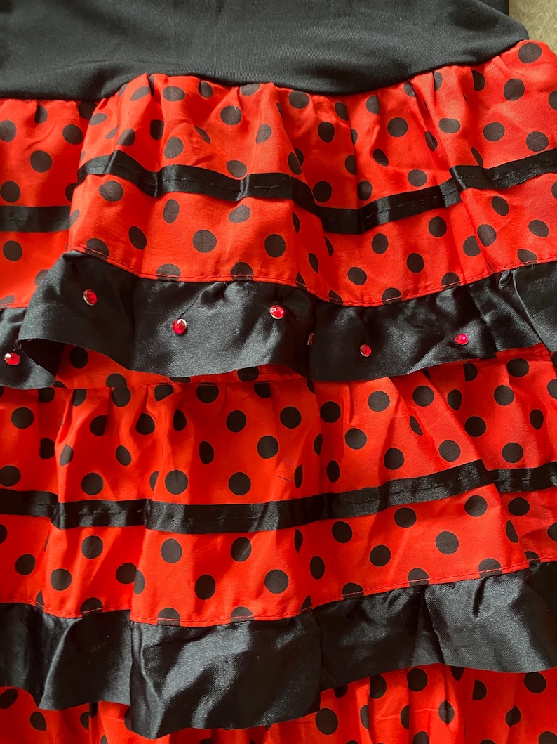 Spanish Ruffles Red - Black Flamenco Dress: Spanish Ruffle Dance Costume - Size 6-9 ...