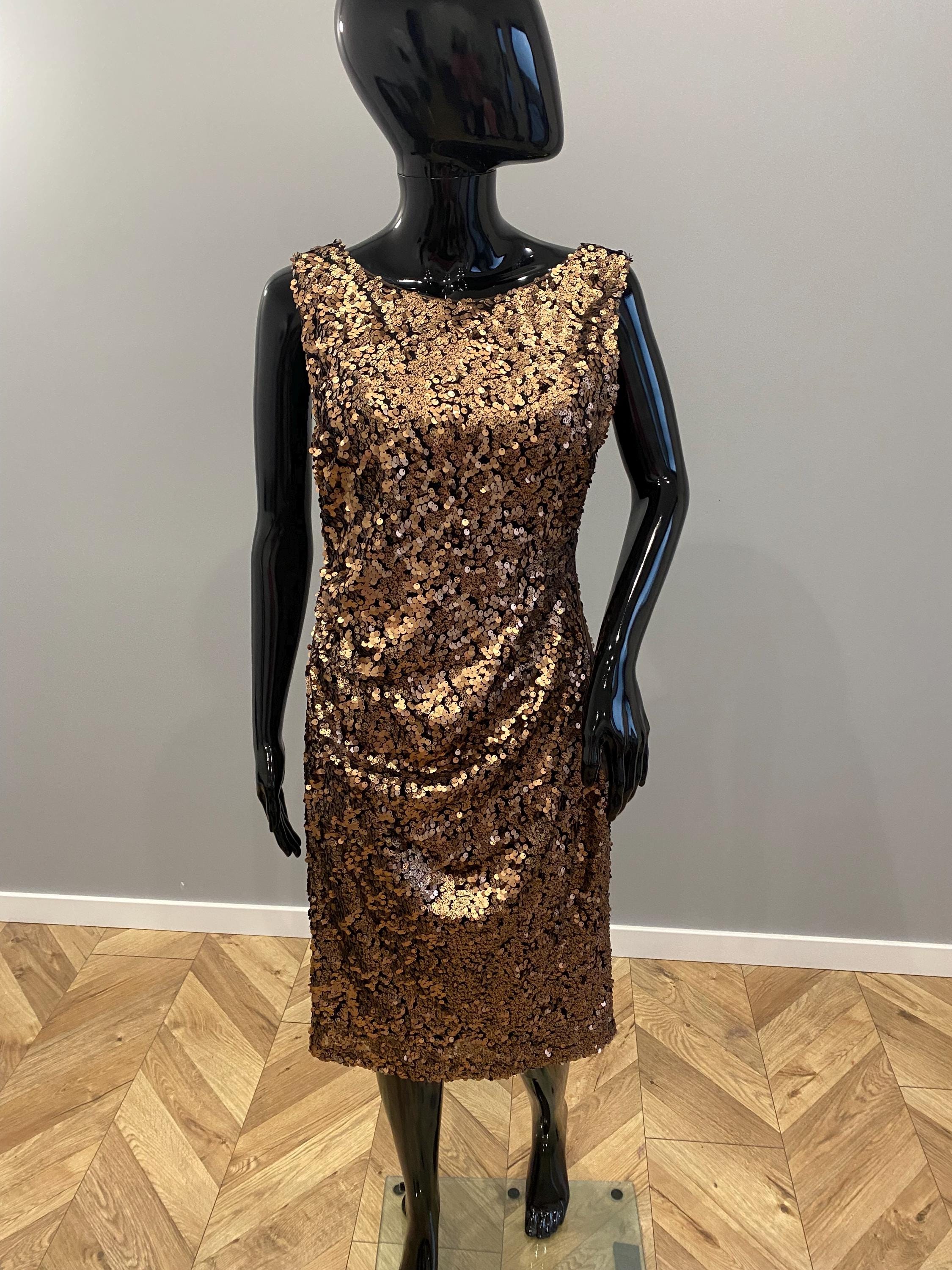 Bronze Sequin Dress - Etsy Denmark