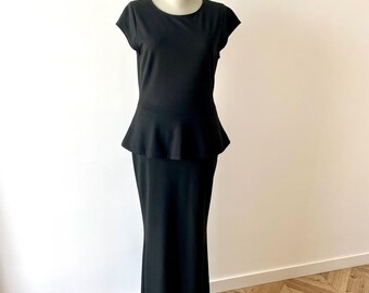 Vestido de sirena negro: vestido de noche para mujer, talla M