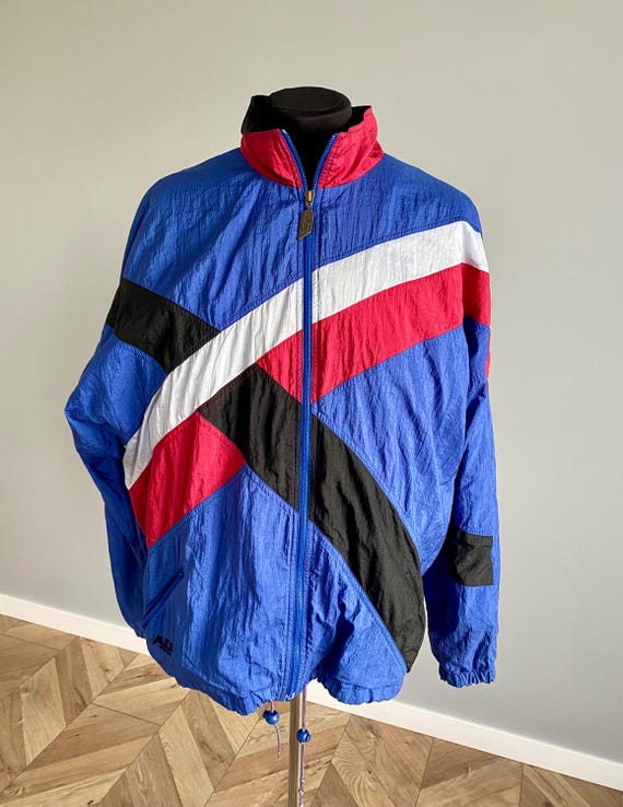 メンズ カーゴ ウィンドブレーカー アレックス 2XL、ブルーレッド 