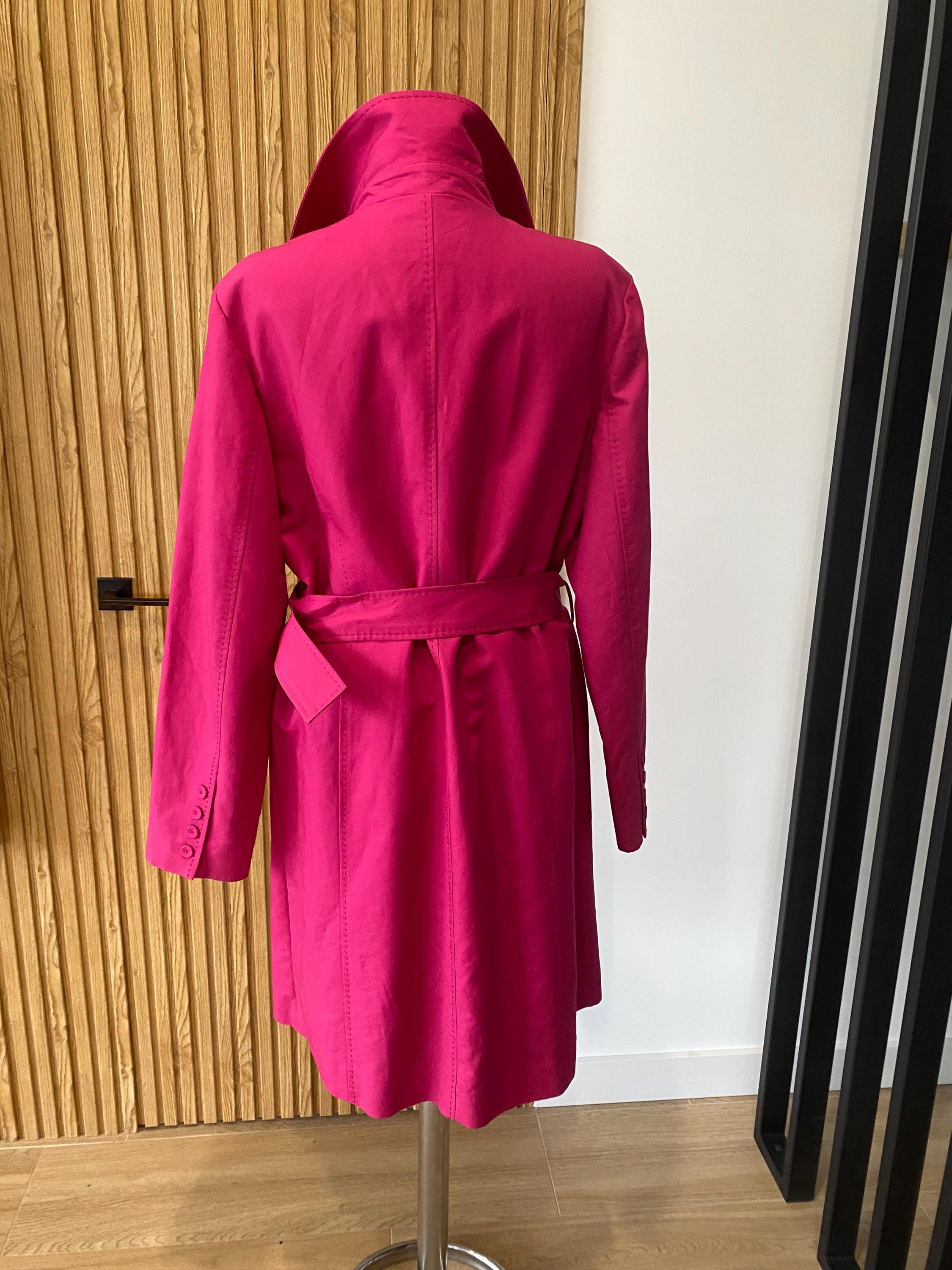 Vintage Style Pink Cotton Trench Coat Women UK 14 EU 42 US 10 M 