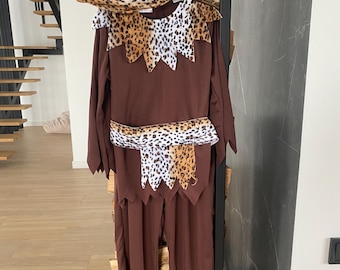 Set De Accesorios Para Disfraz De Cavernícola – Incluye Palo Inflable, Diadema De Leopardo, Collar Y Pulsera De Calavera, Ideal Para Fiestas Prehistóricas