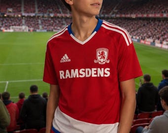Middlesbrough FC Adidas Football Jersey - Red Ramsdens Soccer Shirt - Youth 13-14 Years 164 cm - 2010s Boro Kit