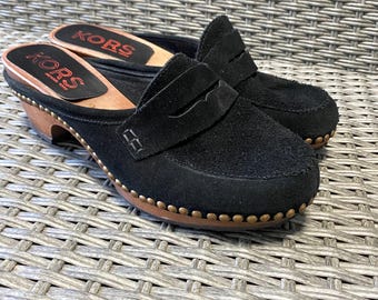 Michael Kors Vintage Black Suede Mule Loafers – Made in Italy – Size 38