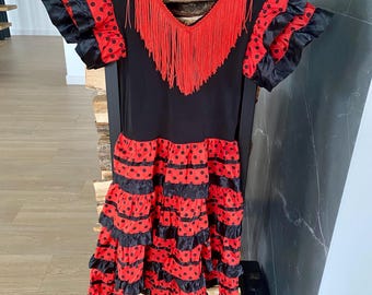 flamenco dress black and red Gorgeous black with red detail Flamenco dress