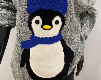 ヴィンテージ キャロルリード ウール ペンギン クリスマス ハンド 