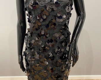 Black Sequin Mini Dress on Spaghetti Straps – Size L