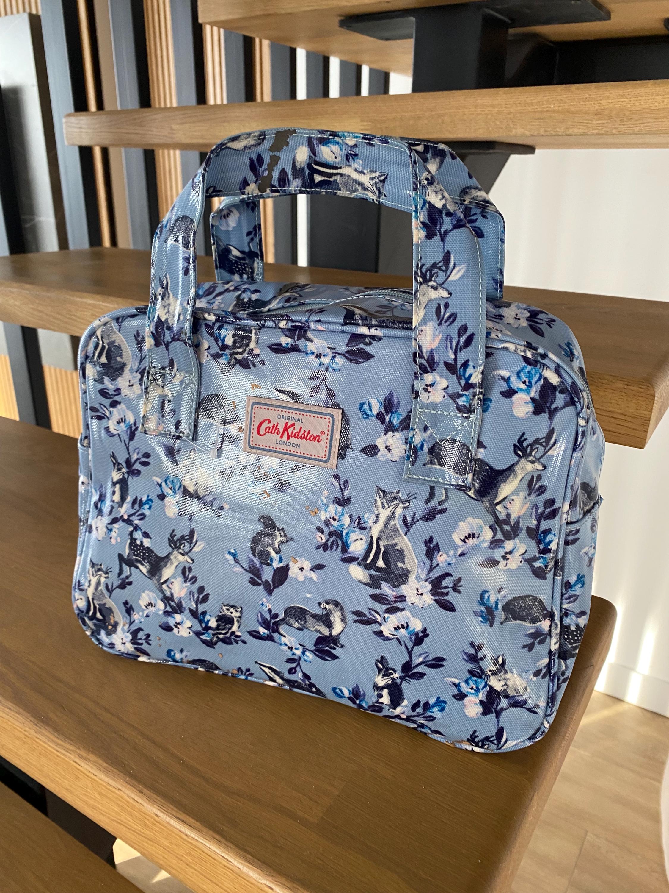 Cath Kidston Light Blue Floral Animal Print Bag Birds Hedgehogs