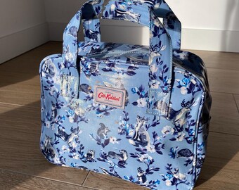 Cath Kidston Light Blue Floral Animal Print Bag Birds Hedgehogs
