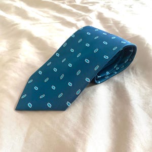 Classic elegant tie antique men&#39;s fashion vintage Italian silk tie Uveal Gerard tie turquoise retro tie from the 80s silk tie gift for him