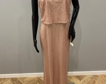 Adrianna Papell Rose Gold Sequin Evening Gown | US10 EU38 - Etsy Adrianna Papell Rose Gold Sequin Evening Gown | US10 EU38 - Etsy