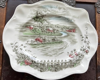 Serving Platter, serving bowl, and Dinner plate Johnson Bros The Road Home Vintage Kitchen collectible