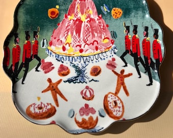 Anthropologie Pauline de Roussy de Sales  Holiday Themed Dessert Plate
