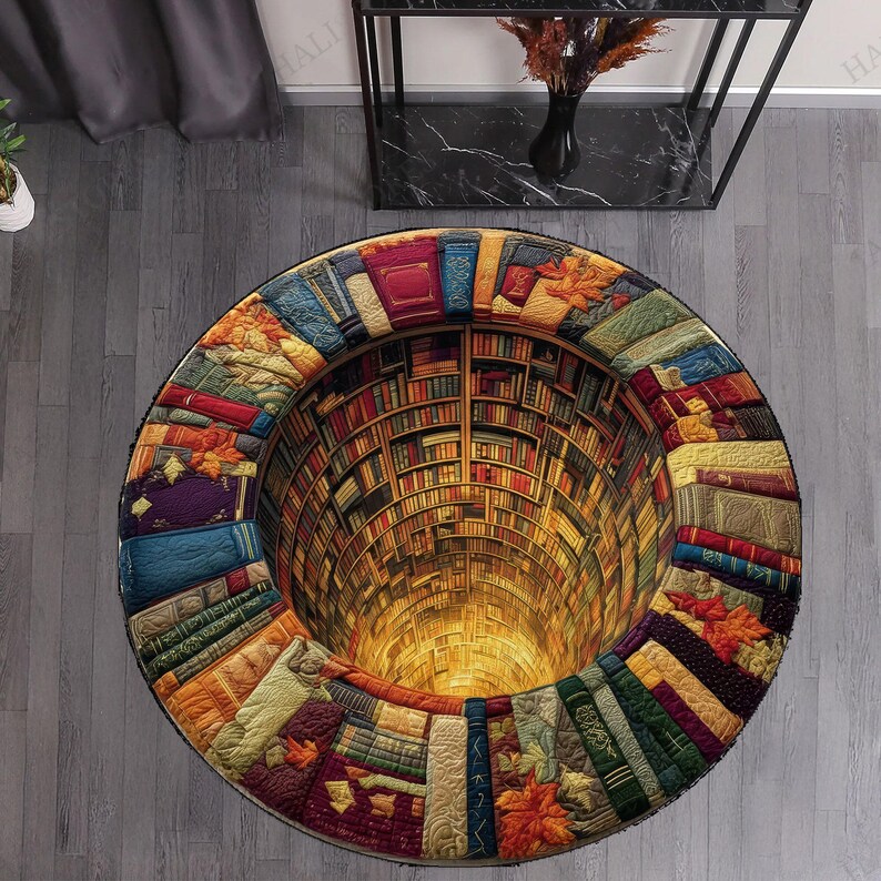 Hidden Library Rug Trippy Library Book Hole Rug, 3D Colorful Reading Room Floor Mat - Etsy