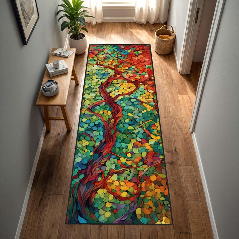 Stained Glass Rug Runner - Etsy