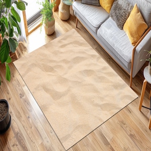 Tapis de plage : motif sable de mer, antidérapant, lavable en machine
