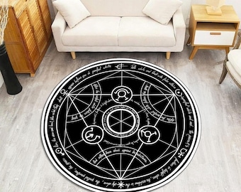FMA Transmutation Circle Rug: Manga Anime Art, Non-Slip, Washable