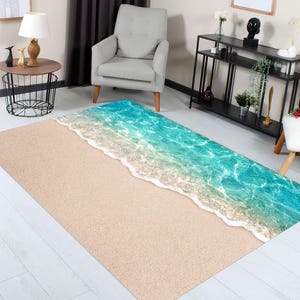 Tapis Beach Wave : décoration d&#39;été nautique antidérapante