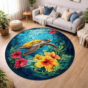 Nautical Themed Round Rug - Etsy