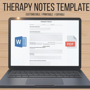 Printable Therapy Notes Template | Digital Counseling Session Notes PDF | Therapist Note Form | Fillable Mental Health Planner