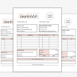 Modern Invoice Template for Excel & PDF | Printable Billing Statement | Small Business Invoicing | Editable, Instant Download