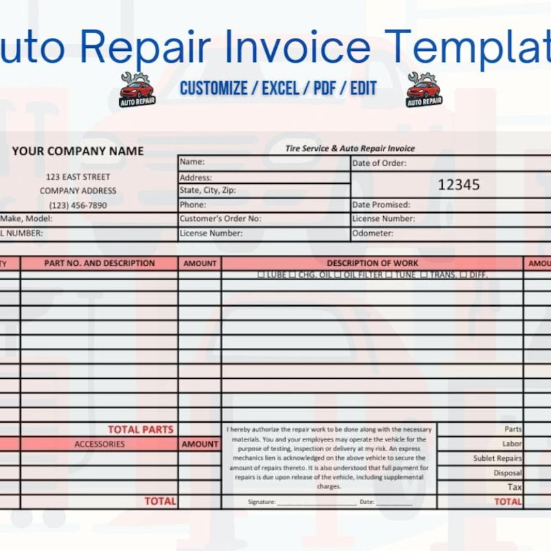 Tire Excel Template - Etsy