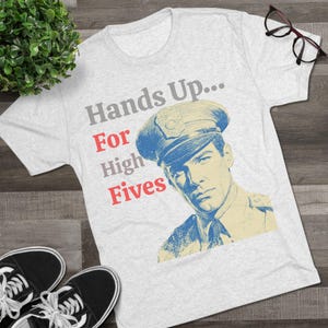 Vintage Police Graphic Tee: &quot;Hands Up For High Fives&quot; Funny Cop Shirt