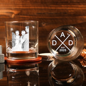 New Dad Gift Whiskey Glass - Dad Established Custom Whiskey Glass - First Time Dad Whiskey Glass - Personalized Glass - Dad - Gift For Dad