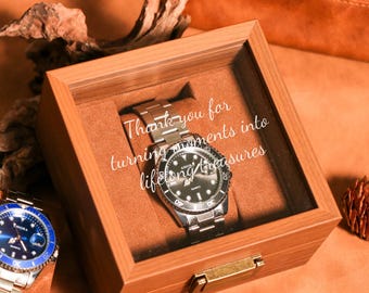 Personalized Watch Case,Custom Engraved Watch Box for Men,  Custom Christmas Gift for him,Personalized Watch Storage