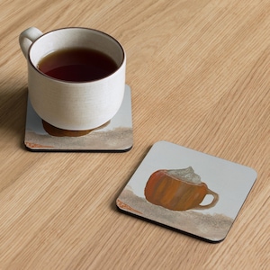 Coaster of Oil Painting "Pumpkin Spice Latte"