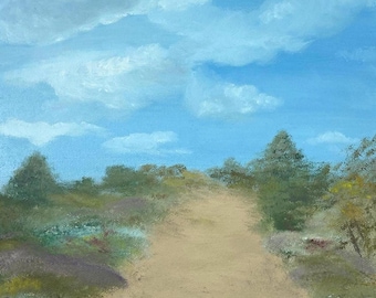 Original Oil Painting on Canvas "Garden Path" Santa Fe, New Mexico