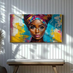 Ethnic Colorful Women Canvas Painting, Home Decor, Living Room Art, Wall Art, Canvas art