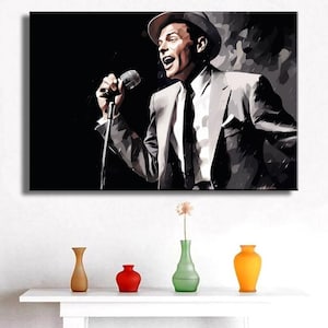 Popular Black White Blues Jazz Club Canvas Painting, Night and Music, Concert, Orchestra, Jazz Wall Decor, Living Room Home Decor