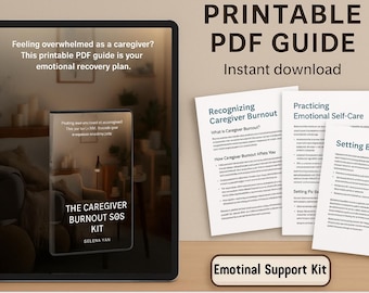 Caregiver Burnout SOS Kit: Self-Care Workbook & Emotional Support, Mental Health for Caregivers (Printable PDF)