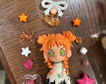 custom for ase ~ lil peach riot loading! series secret gigi stylist figure beaded charm keychains
