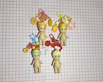 sonny angel sweets series beaded charm keychains ~ pancakes, pudding, cream puff, cookie, candy