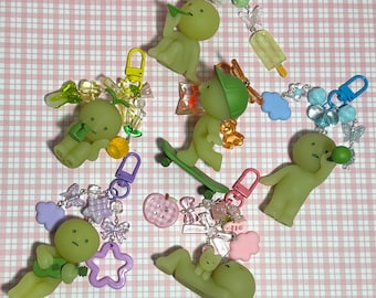 smiski sunday series beaded charm keychains