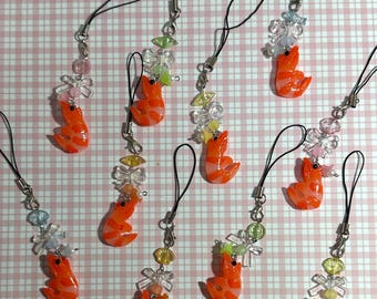 silly shrimp cute phone strap accessory mini beaded charm keychains