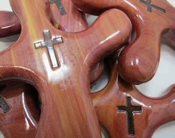 Set of 25 Medium Palm Crosses with Woodburned Cross